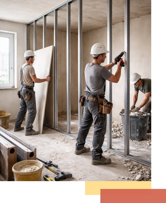 Перенос гипсокартонной перегородки в Дагестанских Огнях профессионально и быстро