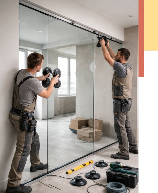 Монтаж стеклянных перегородок в Дагестанских Огнях от 6710 руб. | ОТДЕЛОЧНИК-Дгс