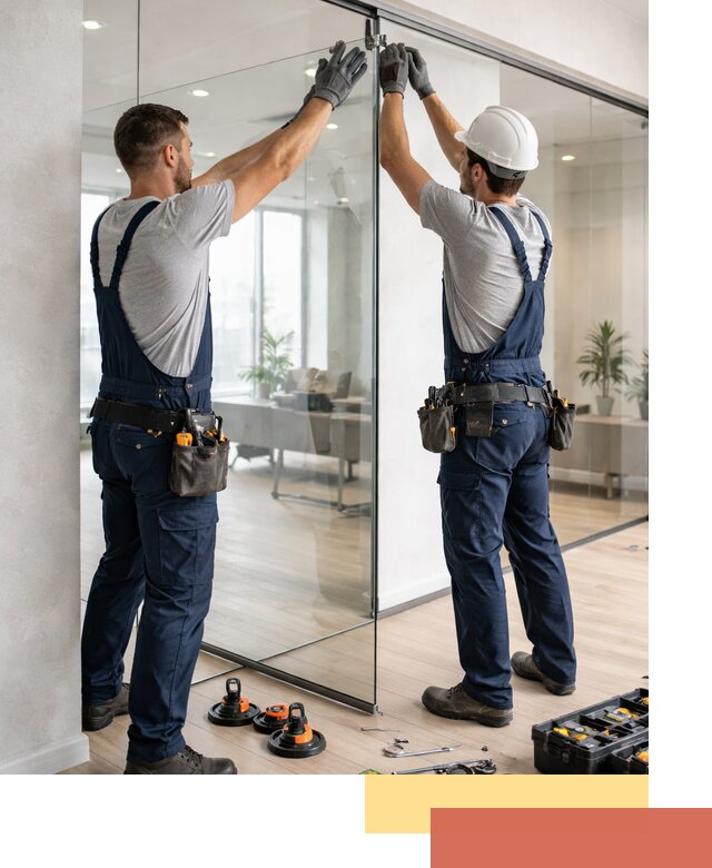 Безрамные стеклянные перегородки под ключ в Дагестанских Огнях