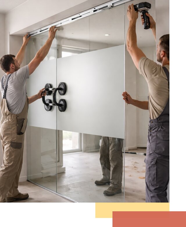 Матовые стеклянные перегородки под ключ в Дагестанских Огнях