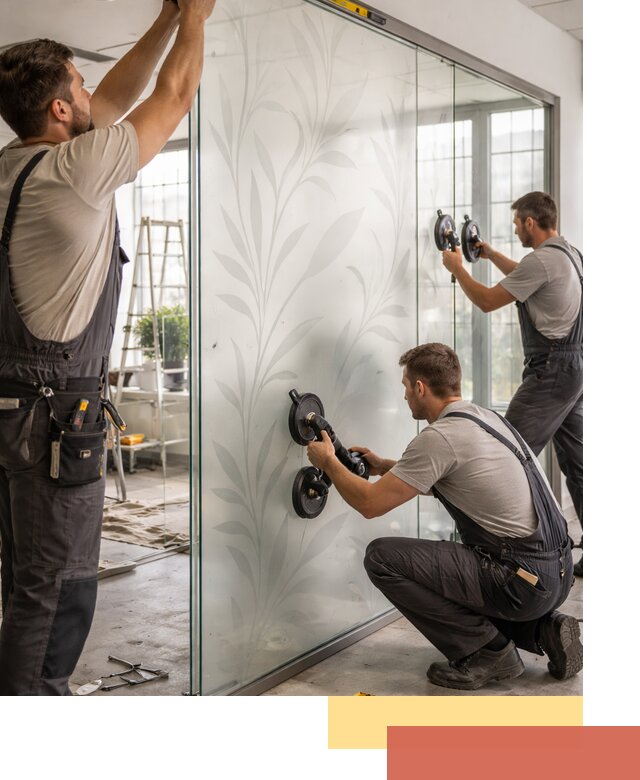 Стеклянные перегородки с рисунком на заказ в Дагестанских Огнях