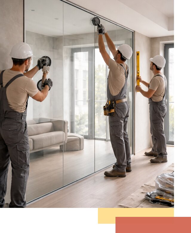 Перегородки из закаленного стекла в Дагестанских Огнях для офисов и квартир