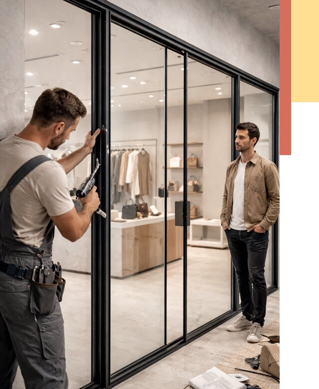 Стеклянные перегородки для магазинов в Дагестанских Огнях от 8465 руб. под ключ | ОТДЕЛОЧНИК-Дгс