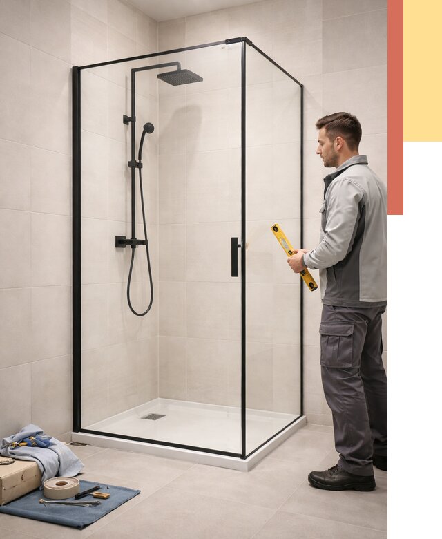 Стеклянные перегородки для душа в Дагестанских Огнях от 12904 руб. | Монтаж под ключ — ОТДЕЛОЧНИК-Дгс