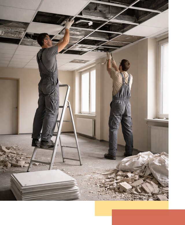 Демонтаж потолков Армстронг профессионально в Дагестанских Огнях