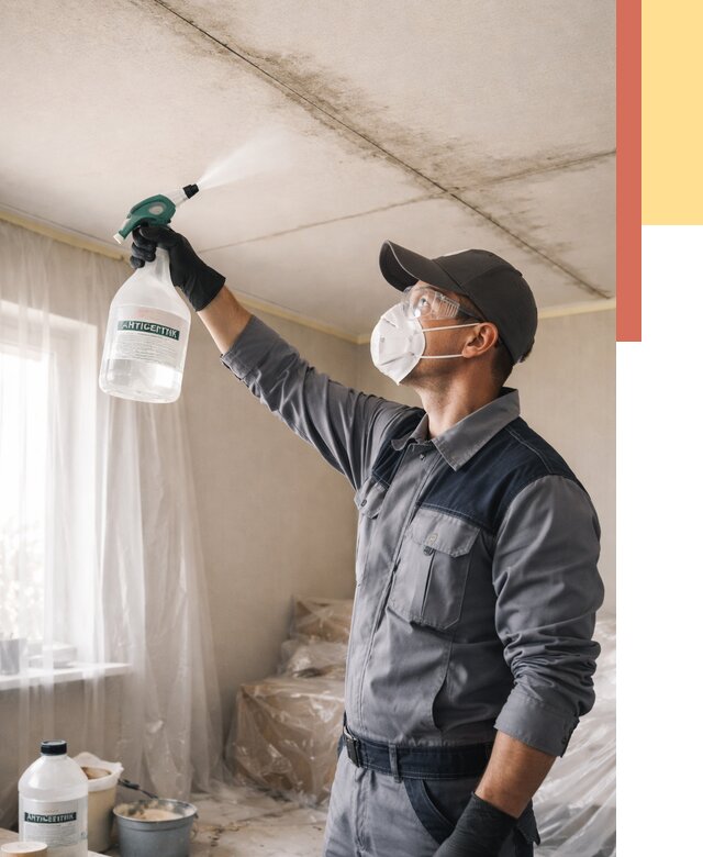 Антисептическая обработка потолка в Дагестанских Огнях от 2581 руб. | ОТДЕЛОЧНИК-Дгс