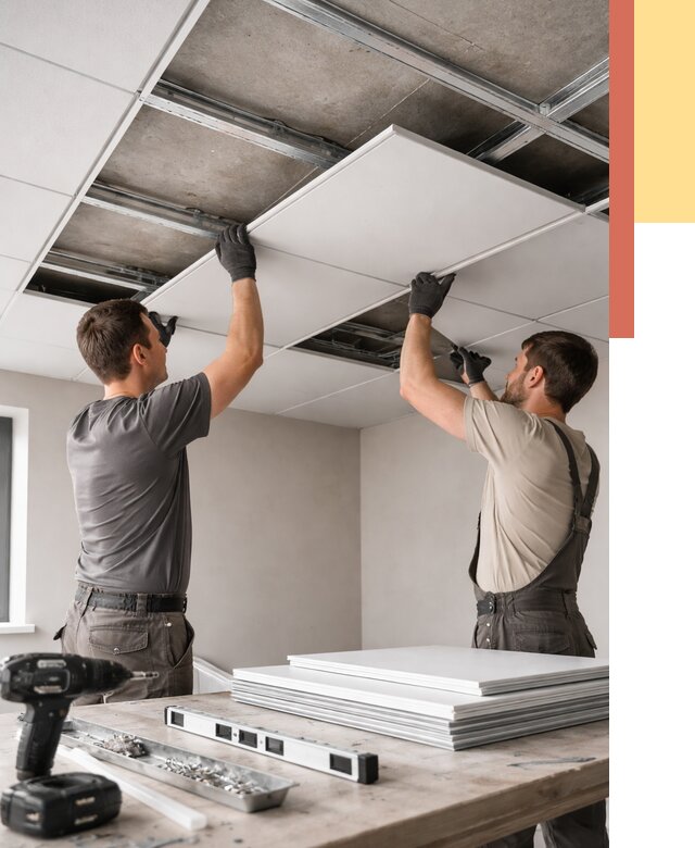 Монтаж кассетного потолка в Дагестанских Огнях от 4645 руб/м2 — установка и сборка | ОТДЕЛОЧНИК-Дгс