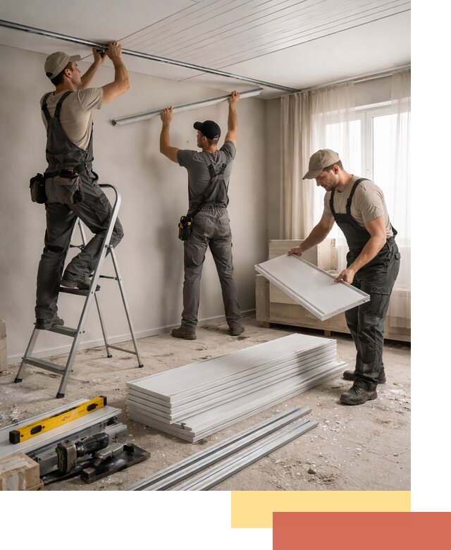 Монтаж потолка из ПВХ панелей в Дагестанских Огнях оперативно и качественно