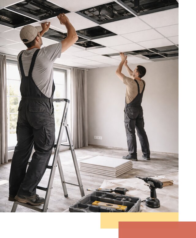 Замена плит подвесного потолка в Дагестанских Огнях быстро и качественно