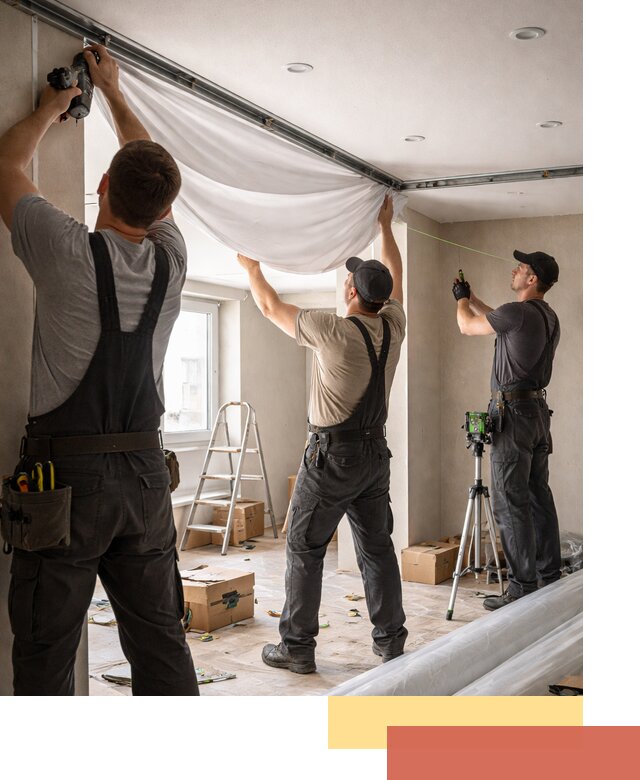 Монтаж парящего натяжного потолка под ключ в Дагестанских Огнях