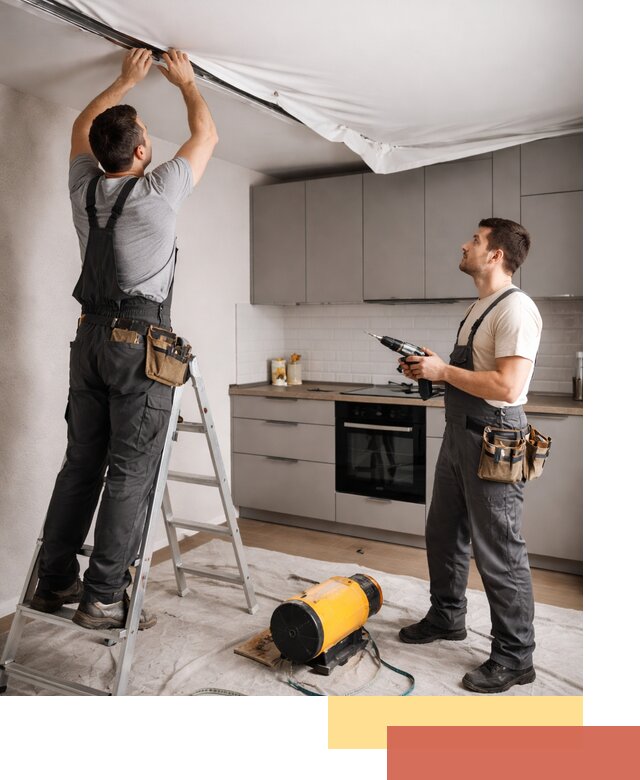 Монтаж натяжного потолка на кухне в Дагестанских Огнях