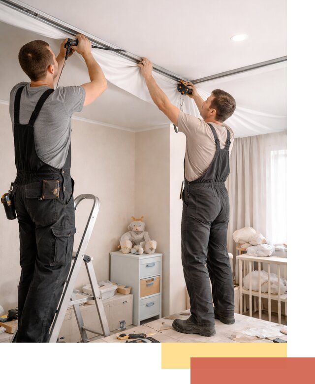 Монтаж натяжного потолка в детской комнате в Дагестанских Огнях