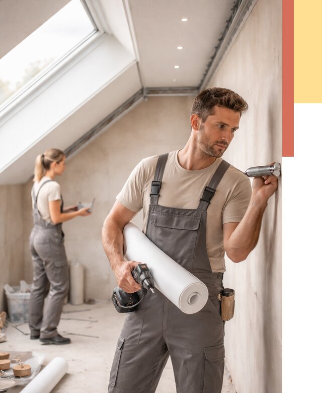 Монтаж натяжного потолка на мансарде в Дагестанских Огнях от 3613 руб. | ОТДЕЛОЧНИК-Дгс