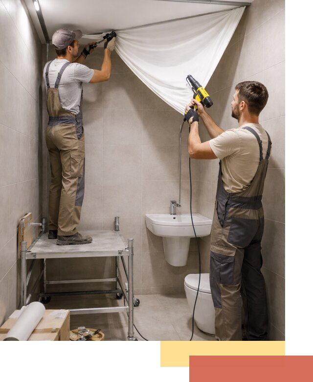 Монтаж натяжного потолка в санузле в Дагестанских Огнях