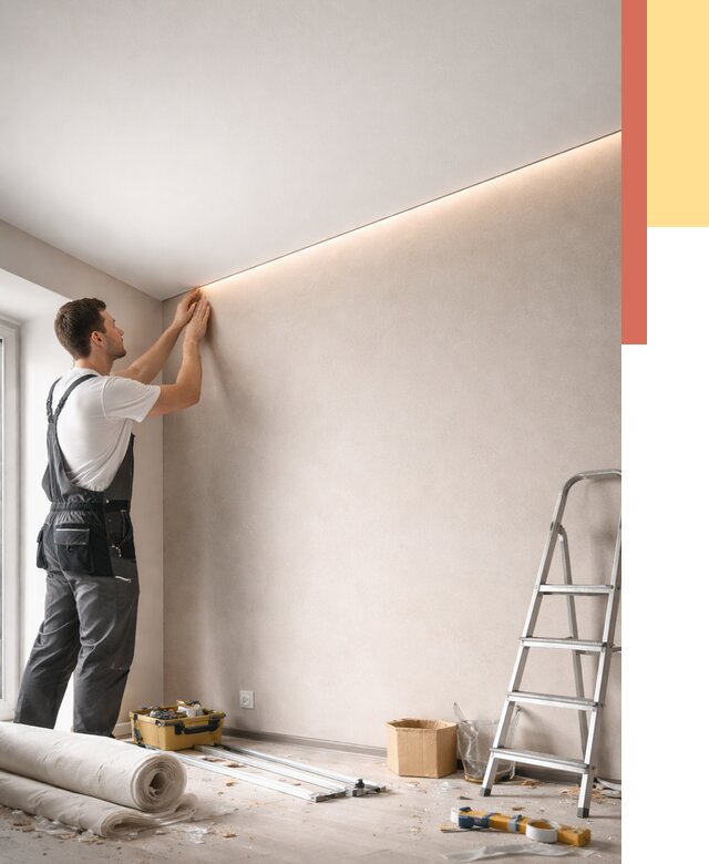 Теневые натяжные потолки в Дагестанских Огнях от 8465 руб. под ключ | ОТДЕЛОЧНИК-Дгс