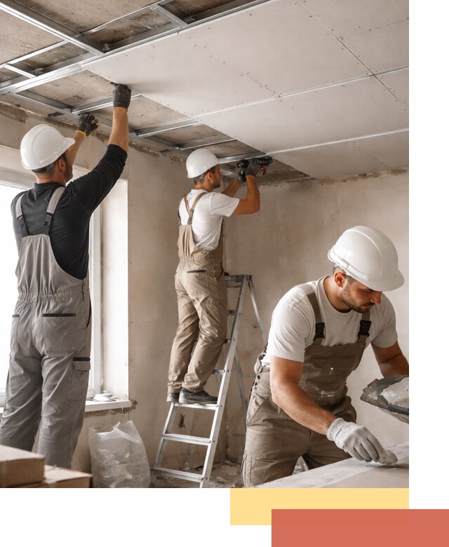 Одноуровневый потолок из гипсокартона в Дагестанских Огнях — монтаж и отделка