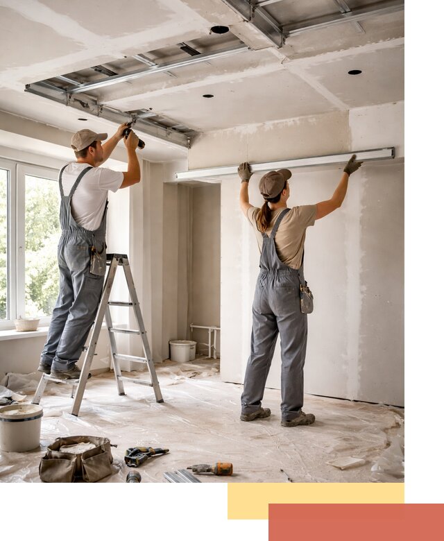 Монтаж многоуровневого потолка из гипсокартона в Дагестанских Огнях