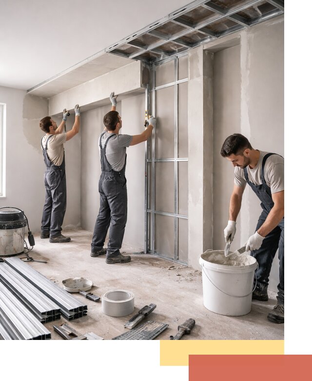 Монтаж потолка из гипсокартона с нишей в Дагестанских Огнях