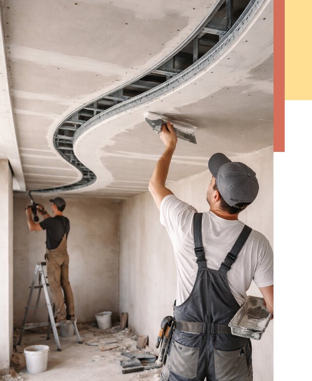 Криволинейный потолок из гипсокартона в Дагестанских Огнях от 2168 руб./м2 | ОТДЕЛОЧНИК-Дгс