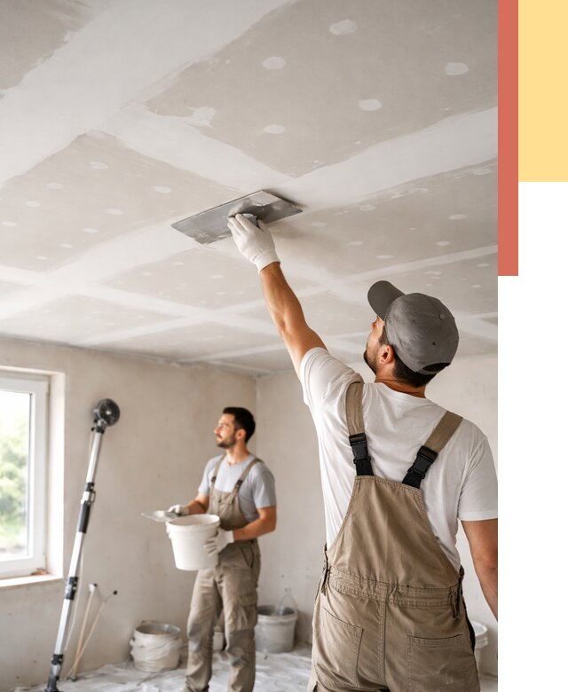 Шпаклевка потолка из гипсокартона в Дагестанских Огнях от 3303 руб./м2 — услуги под ключ | ОТДЕЛОЧНИК-Дгс