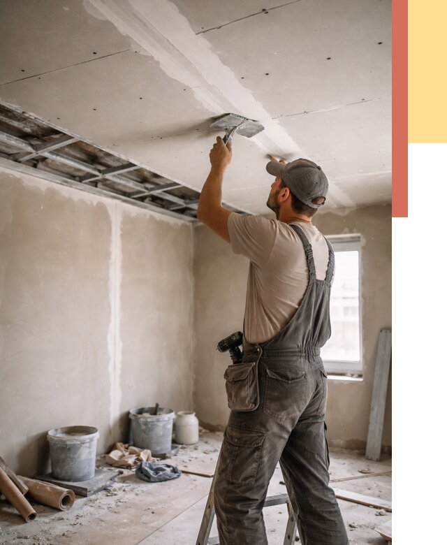 Ремонт потолка из гипсокартона в Дагестанских Огнях от 671 руб./м² — быстро и недорого | ОТДЕЛОЧНИК-Дгс