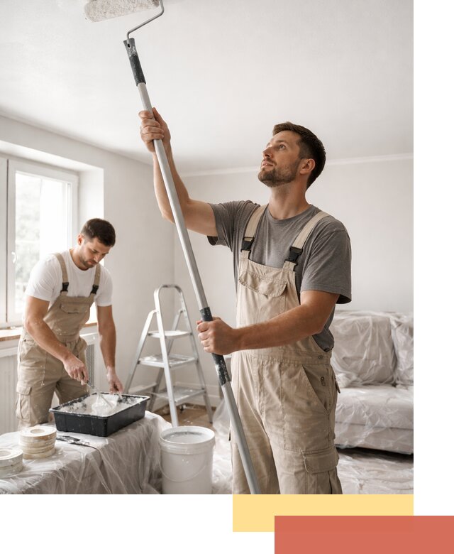 Покраска потолка водоэмульсионной краской в Дагестанских Огнях